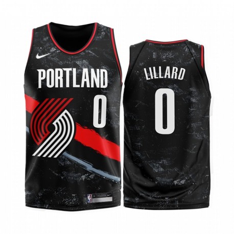 Portland Trail Blazers Damian Lillard & 0 Black 2020 Fashion Edition Camisetas