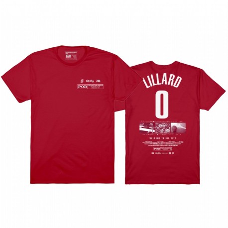 Damian Lillard Portland Trail Blazers NBA BR TEE RED COMPRUEBE LOS CRÉDITOS